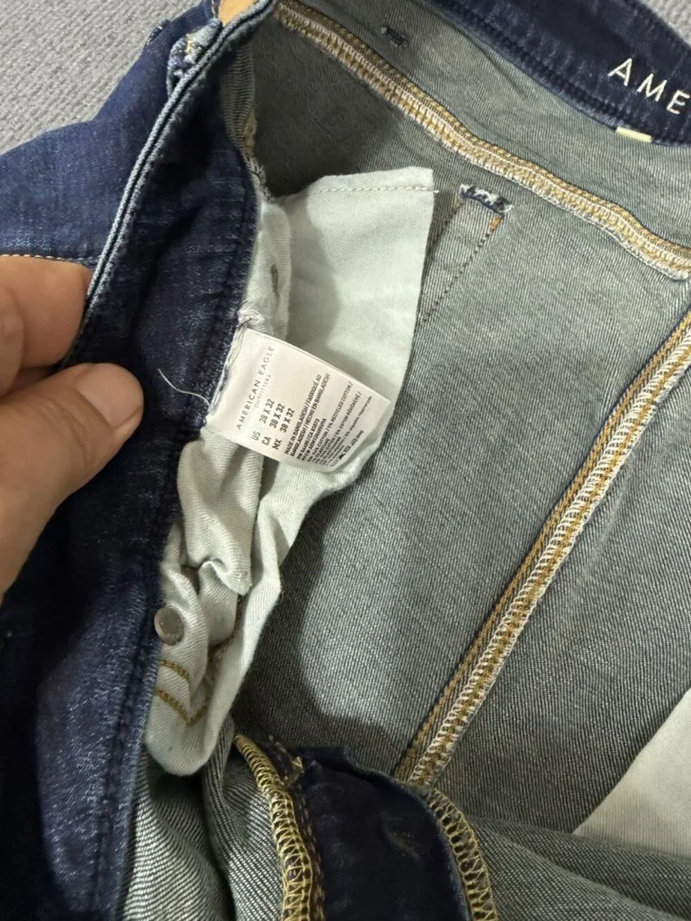 American Eagle AirFlex+ Mens Dark Wash Skinny Jeans 38x32